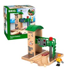 World 33674-Signal Station-2 Piece Wooden Toy Train Accessory for Kids Age 3