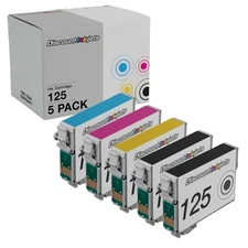 5 BLACK & COLOR 125  T1251 Reman Ink Cartridge for Epson Stylus NX420 NX125