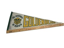 VINTAGE UNIVERSITY OF ALBERTA GOLDEN BEARS PENNANT COLLEGE BANNER DISPLAY DECOR