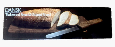 Dansk Large Teak Bread & Salami Board Rectangular Brown 16-20 in Easy Clean