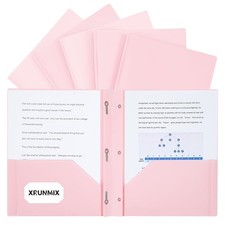 Two-Pocket-Folders with 3 Prongs, Letter Size Plastic Folders with Pockets an...