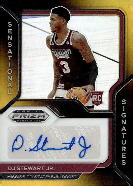 2021 Panini Prizm Draft Picks #SS-DJS DJ Stewart Jr. Auto Prizms Black Gold #/5