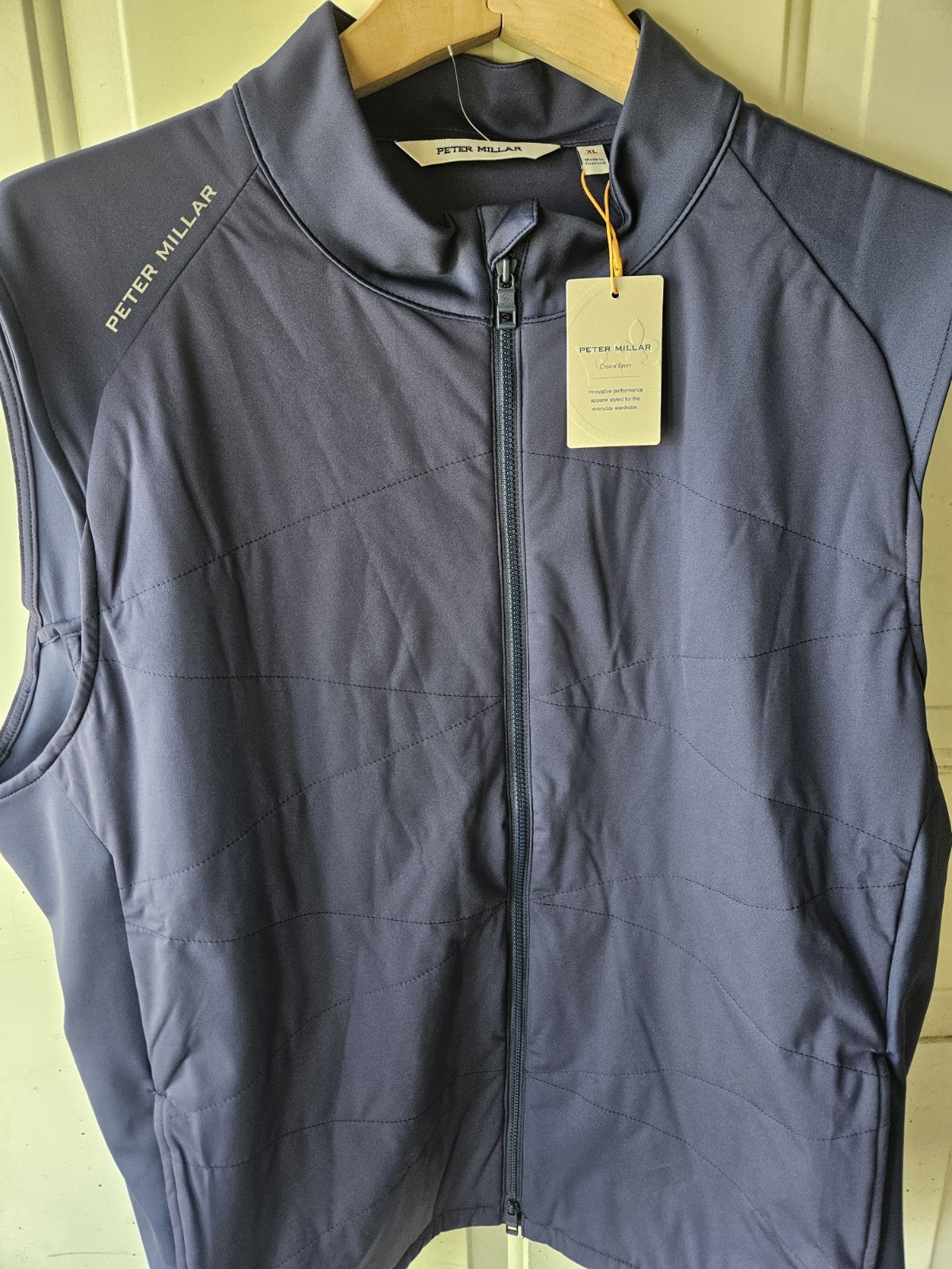 Peter Millar Vest Men Navy Blue Crown Sport Fuse Full Zip XL NWT $225