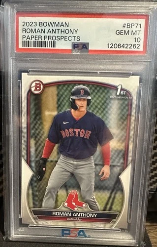Roman Anthony 2023 Bowman Paper Prospects #BP71 RC PSA 10