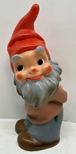 Heissner Garden Gnome West Germany 930 Hands Behind Back Gray PVC Plastic VTG