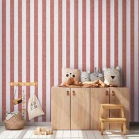 Vliestapete Kinder Streifen Muster Textiloptik Rot Creme 77078-6 (4,31€/1Qm)