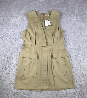 NWT SkyLar Rose Dress Women's Junior Large Khaki With Pockets