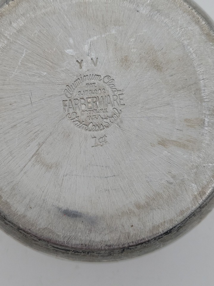 Sauce Pan Farberware 1 Quart Aluminum Clad Stainless Steel w/Lid USA