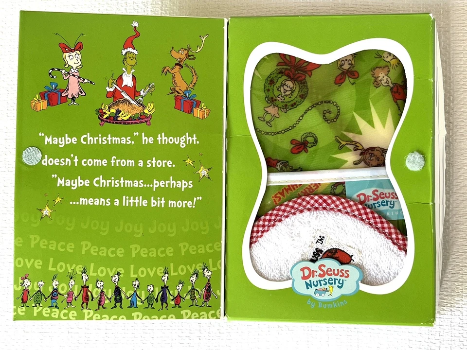 Set de regalo para bebé Dr. Seuss Cómo el Grinch robó babero y paño de Navidad Bumkins Foto 2 de 4
