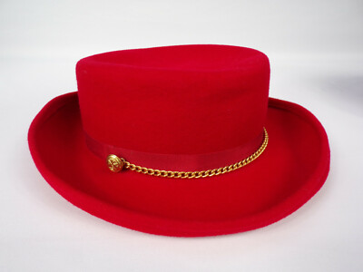 Vintage 100% Felt Wool Hat Red Bollman Hat Co Tina Too  display picture 3