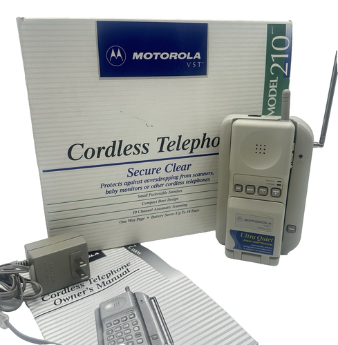 Motorola Flip Fone Cordless Telephone Model 210 Secure Clear *Read Description