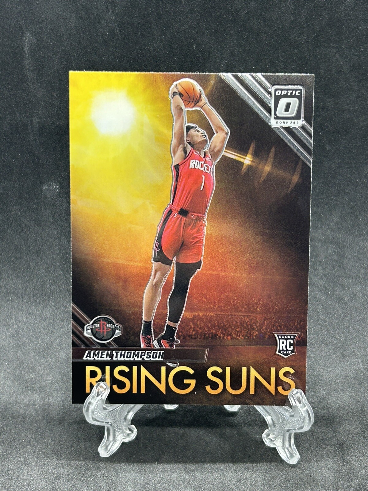 2023 Panini Donruss Optic Rising Suns RC ROOKIE AMEN THOMPSON Houston Rockets 