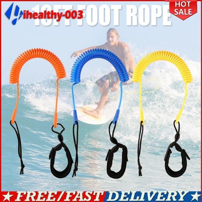 3 Meter/10ft Coiled SUP Leash Stand Up Paddle Board Surfboard Leash Leg Rope Neu