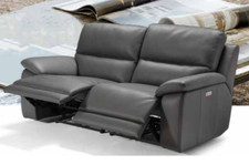 DIVANO ISCHIA 2/3 POSTI POLTRONA C/SENZA RECLINER ELETTRICO+USB PELLE SPESSORATA