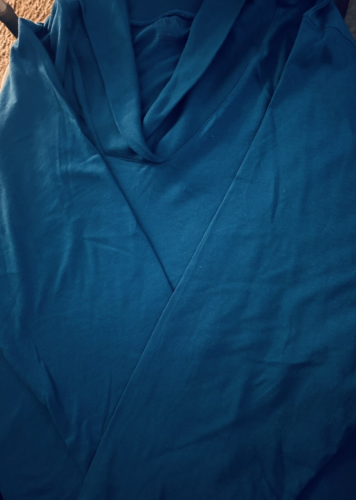 Haut Femme Roaman's 3X Turquoise - Manches 3/4, Coupe Découpée, Rayon & Spandex, Neuf Avec Étiquettes