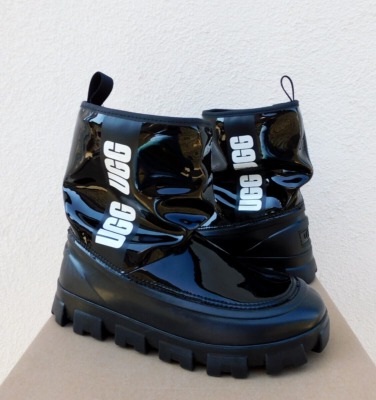UGG BLACK CLASSIC BRELLAH MINI WATERPROOF RAIN BOOTS, WOMEN US 7