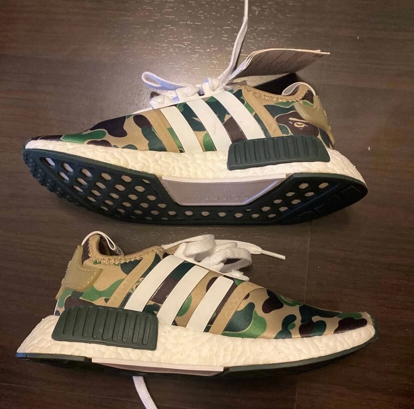 kollektion Gætte Udsøgt A BAthing Ape Bape X Adidas NMD R1 GREEN CAMO US SIZE 4.5 BA7326 | eBay