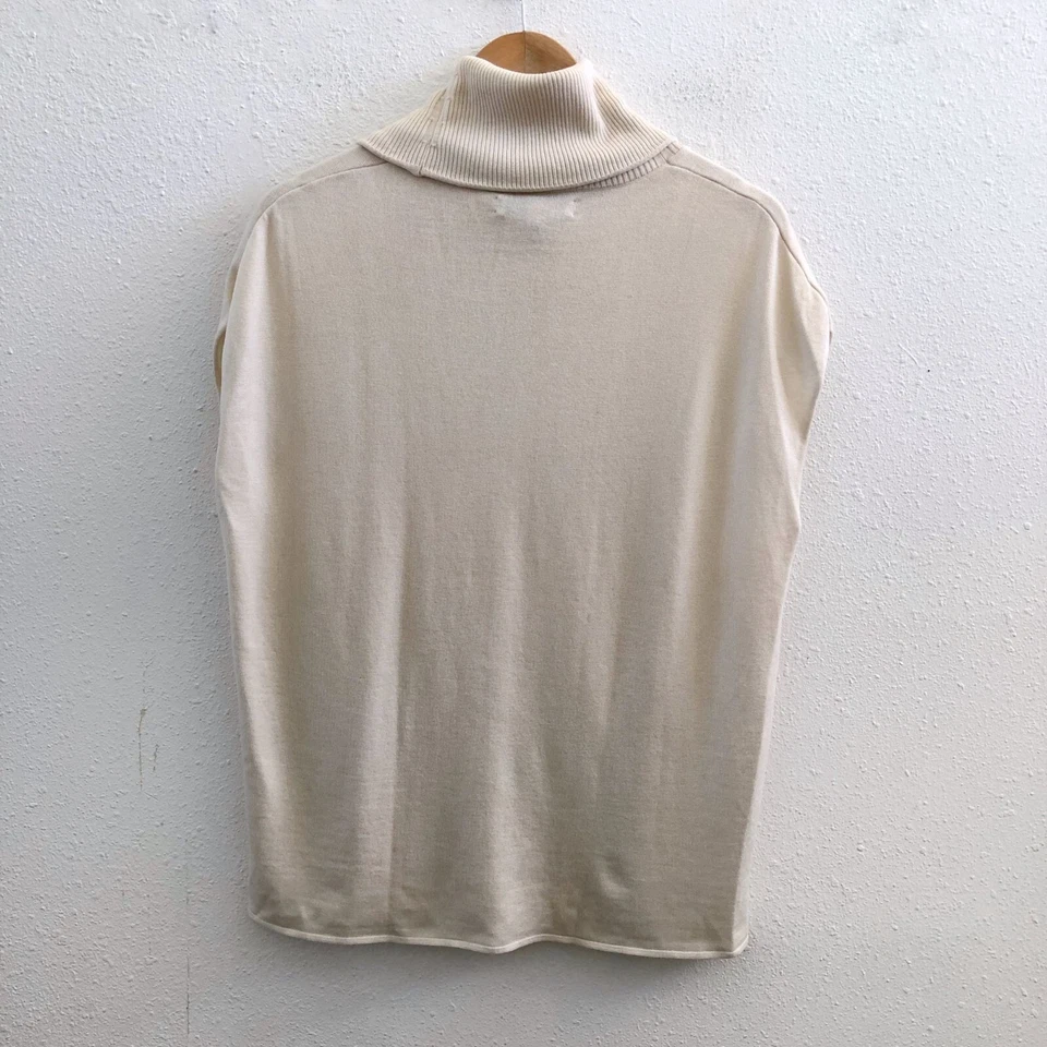 Suéter ROBERT RODRIGUEZ sem mangas manga curta gola alta mistura de seda/lã tamanho - Imagem 2 de 4