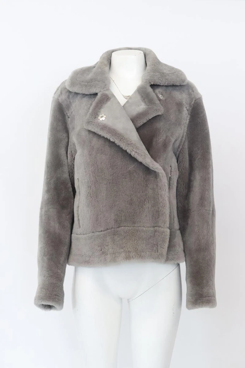 TIBI SHEARLING BIKER JACKET MEDIUM