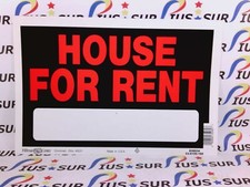 NSOP Hillman Group 8" x 12" Plastic House For Rent Sign Red Black White 839934 0