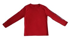 Tommy Hilfiger Boys Scarlet Sage Long Sleeve Logo Shirt Size 5 Pullover