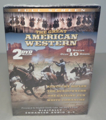 THE GREAT AMERICAN WESTERN New DVD 2 Disc Set 8 Movies Full Screen Over 10 Hours