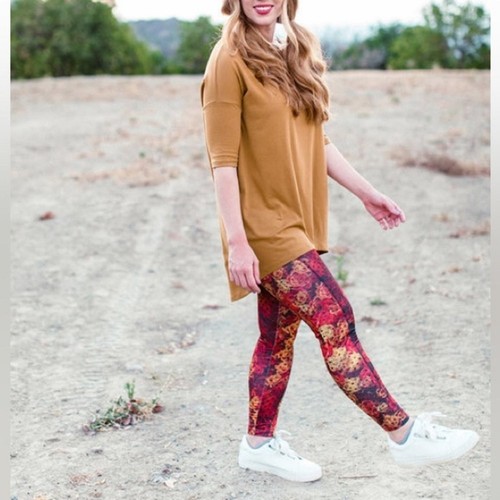 LuLaRoe Irma Neu mit Etikett L Gold Pink Marineblau Druck Hi Niedrig bequem dehnbar bequemer bequemer Stoff - Bild 10 von 16