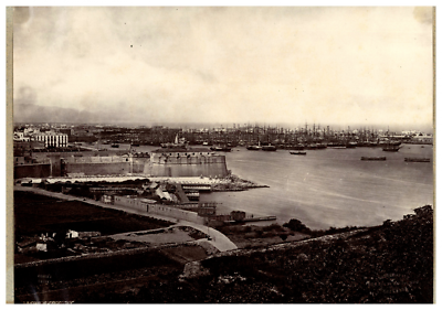 Tirage Albuminé Original D'époque - Panorama De Barcelone, Espagne, Circa 1880