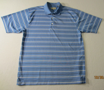 EASE Polo Shirt Mens Extra Large Blue White Short Sleeve Golf Outdoor Casual Men