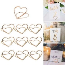 15/10pcs Heart Shape Double Layer Table Place Card Holder Stand Wedding Supplies