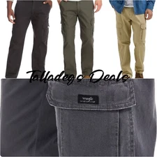 Men's Wrangler Relaxed Fit Cargo Pants w Stretch Tech Pocket CHOOSE SIZE & COLOR