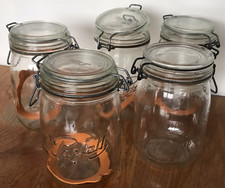vintage 5 bocaux 18cm BOCAL verre LE PARFAIT super CUISINE CONSERVATION CONSERVE