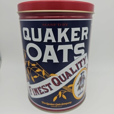 Quaker Oats Canister Limited Edition Tin 1992 Finest Quality Printed Recipes 