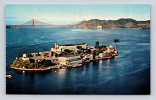 Postcard GRAY LINE BUS TOUR San Francisco ALCATRAZ ISLAND THE ROCK Golden Gate
