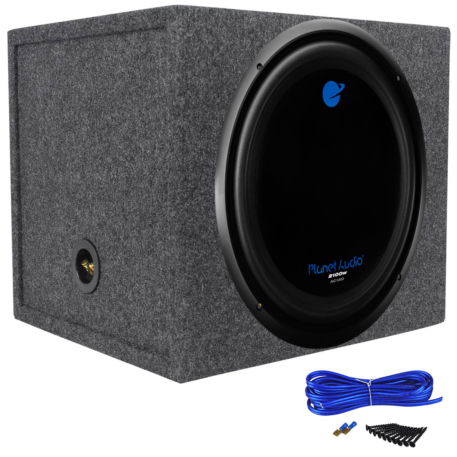 Автомобильный аудиосистемный сабвуфер Planet Audio AC15D мощностью 2100 Вт мощностью 15 Вт Герметичный корпус Sub Box 20790₽