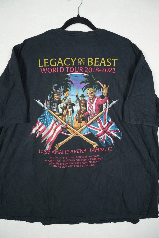 IRON MAIDEN Legacy Of The Beast 2022 Tour Camiseta 4XL Tampa Florida Último Evento Foto 2 de 4