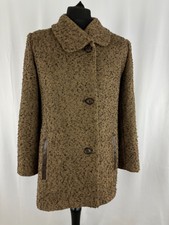 Womens First Avenue Coat Patterned Brown Wool Size 14