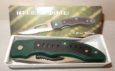 NIB Frost Cutlery Terminal Folder Knife 18-035G 4.5'' closed, Liner lock