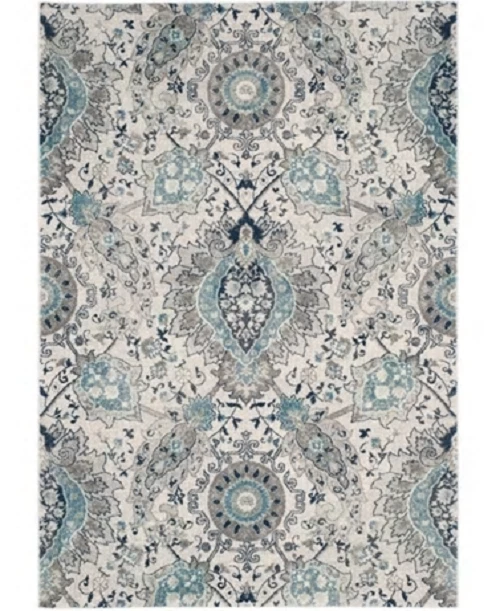 Rectangle Area Rug 3' X 5' Bohemian Transitional Cream Light Grey Easy Care NEW - Image 3 of 4