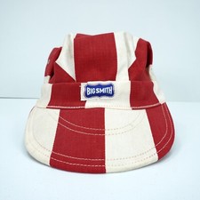 Big Smith Railroad Hat Striped Red White Big Stripes Vintage 1970s Youth XL