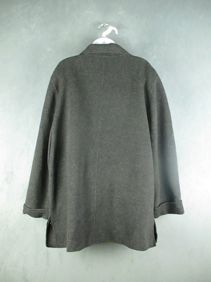 Carole маленький свитер пальто XL уголь серый нашивка карманы 100% шерсти средней длины - Изображение 4 из 4