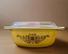 Vintage PYREX Golden Garland 1.5 quarts Casserole Dish 043 w/ LID 943C