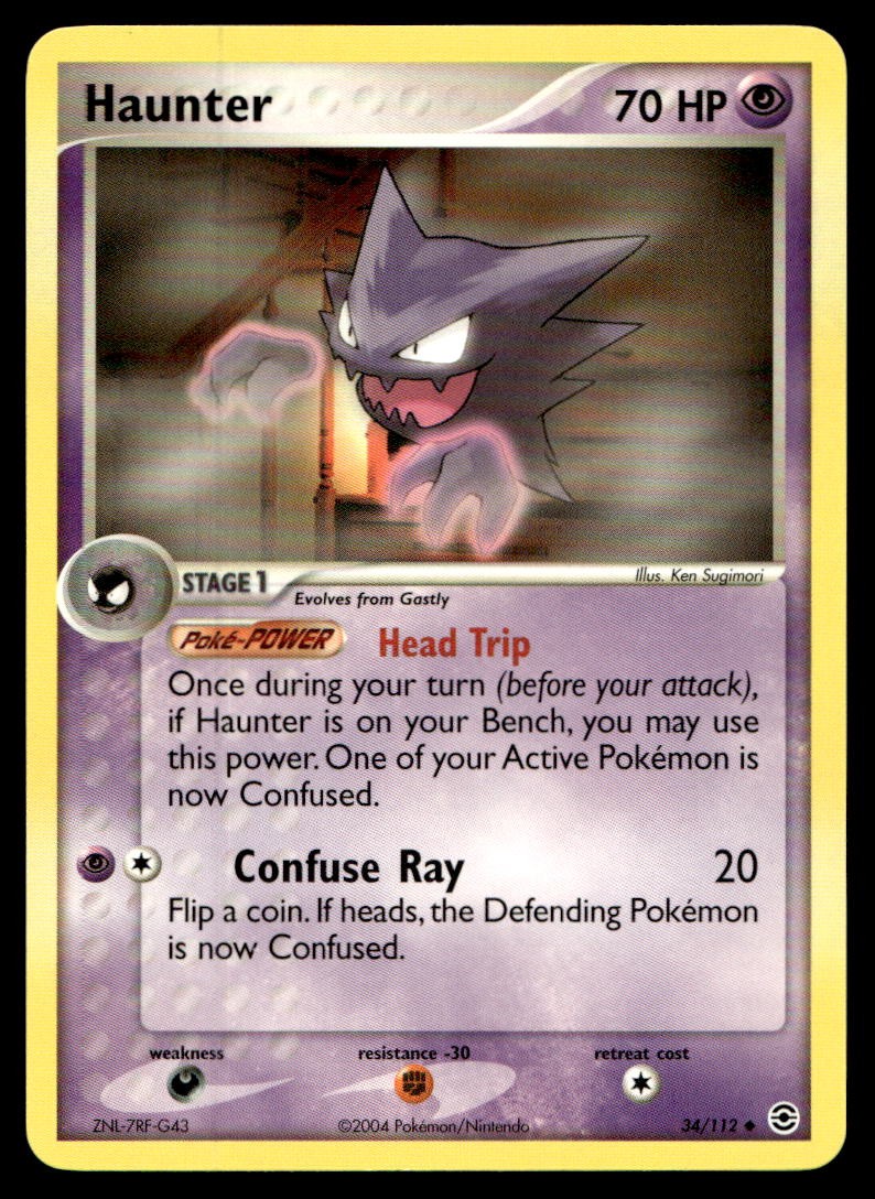 EX-NM FireRed & LeafGreen Haunter Uncommon 34/112 2004 Pokemon TCG