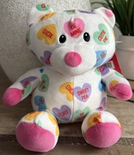 NWT Candy Heart Bear Plush The Original Word Hearts KISS ME Valentine’s Day WOW!