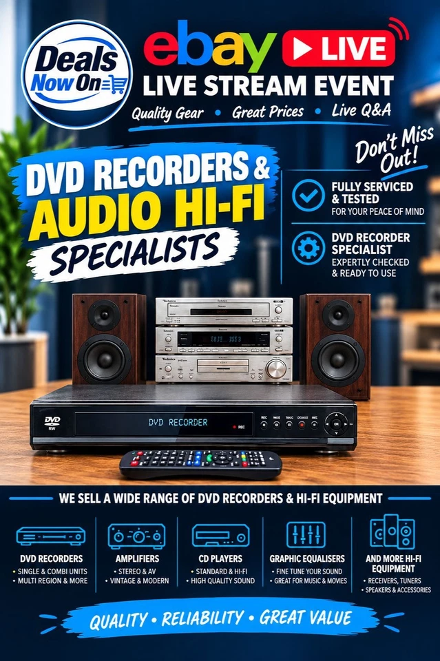 Deals Now On LIVE - Fully Serviced DVD Recorders & Hi-Fi Deals!