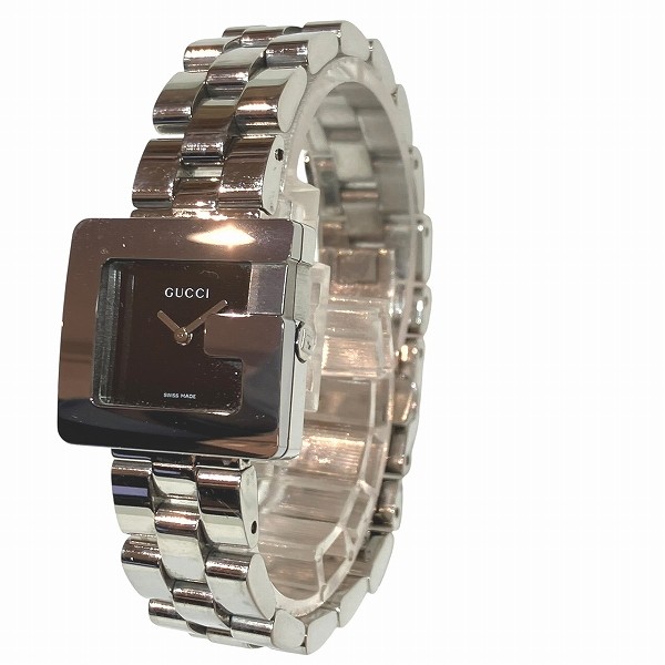 稼働 GUCCI 腕時計 3600L スクエア Gベゼル ステンレス 1404 Gucci G logo Pink Dial Quartz Watch 3600L Fast From Japan