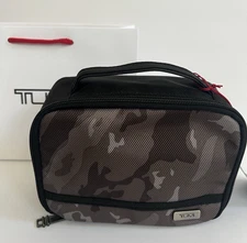 Tumi Camo Black City Map Cube Travel Pouch Accessory Zipper Bag