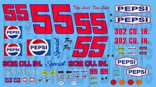  55 Tiny Lund Pepsi Camaro 1970/71 1/24th - 1/25th Scale Waterslide Decals