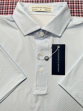 Holderness Bourne Hanover -Vista Blue - Jet Print - Golf Polo Men's sz M 115