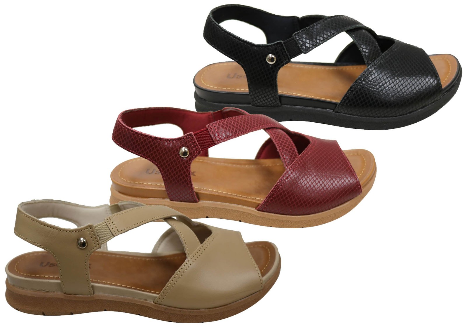USAFlex Cynara Women's Comfort Leather Sandals - Handcrafted in Brazil